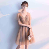 Homecoming Dresses Summer Long Red Wedding Evening Dress V-neck Banquet Women