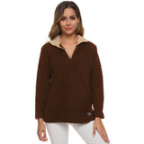 Women Sherpa Jacket Women's Sweater Winter Warm Plush Top Women's plus Size Women's Sweatshirt