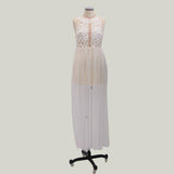 Women Lace Wedding Dress Women's round Neck Sexy Dress Fashion Evening Dress