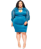Women Plus Size Mini Dresses Sexy Summer Hollow-out Cinched Dress