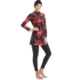 Burkini Swimwear Muslim Fashion Outfits Printing Ladies Conservative Beach Swimsuit