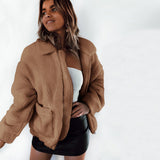 Women Sherpa Jacket Spring, Autumn and Winter Fashion Zipper Plush Comfortable Top Loose Women's Coat