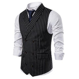 Men's Dress Vests Men's Vest Casual Jacket Business Waistcoat Striped Suit Vest Men's Casual