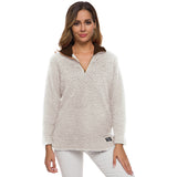 Women Sherpa Jacket Women's Sweater Winter Warm Plush Top Women's plus Size Women's Sweatshirt