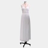 Women Lace Wedding Dress Sexy Applique Fashion Suspenders Split Dress