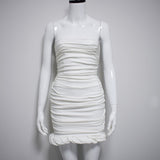 Women Summer Dresses Mini Dress Autumn Fashion Sexy Pleated Chest Wrap Lotus Leaf Skirt Women's Dress