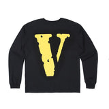 Vlone Sweatshirt Street Large Vneck Print round Neck Men's Women's Pullover Cotton Long Sleeve Loose Hip Hop