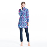 Burkini Muslim Swimwear Printed Slim Fit Three Piece Swimsuit Beachwear