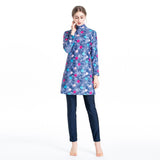 Burkini Muslim Swimwear Printed Slim Fit Three Piece Swimsuit Beachwear