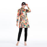 Burkini Muslim Swimwear Printed Three-Piece Set Swimsuit Beachwear Suit