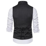 Men's Dress Vests Men's Vest Casual Jacket Business Waistcoat Striped Suit Vest Men's Casual