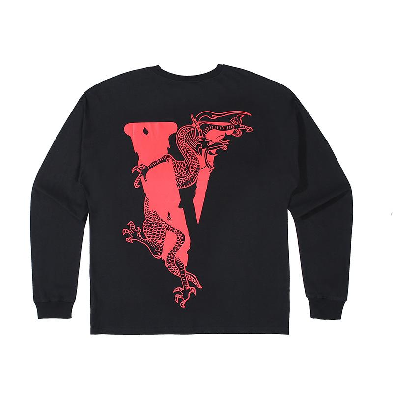 Vlone Sweatshirt Printed Spring and Autumn Men's and Women's Couple Base Loose Hip Hop Sweater