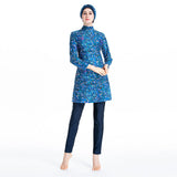 Burkini Muslim Swimwear Printed Slim Fit Three Piece Swimsuit Beachwear