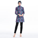 Burkini Muslim Swimwear Printed Slim Fit Three Piece Swimsuit Beachwear
