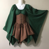 Vintage Empire Waist Dress Long Sleeve Medieval Dress Clothing
