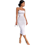 Women Summer Dresses Midaxi Dresses Summer Fashion Pleated Suspender Long Dress Summer Women's Dress