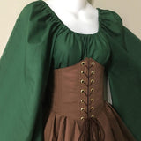 Vintage Empire Waist Dress Long Sleeve Medieval Dress Clothing