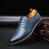 Indo Western Shoes Pointed Formal Leather Shoes British Crocodile Pattern Business Casual Men 'S Shoes
