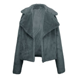 Women Sherpa Jacket Short Autumn and Winter Imitation Fur Slim Plush Bunny Fur Women's Coat