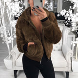 Women Sherpa Jacket Autumn and Winter Mink Fox Fur Hooded Fur Jacket