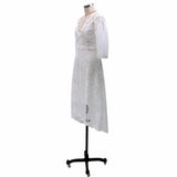 Women Lace Wedding Dress Women's Dress Sexy V-neck Long Sleeve Dress