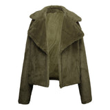 Women Sherpa Jacket Short Autumn and Winter Imitation Fur Slim Plush Bunny Fur Women's Coat