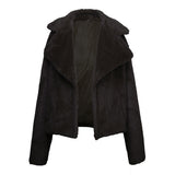 Women Sherpa Jacket Short Autumn and Winter Imitation Fur Slim Plush Bunny Fur Women's Coat