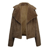 Women Sherpa Jacket Short Autumn and Winter Imitation Fur Slim Plush Bunny Fur Women's Coat