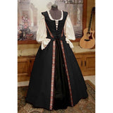 Vintage Empire Waist Dress Renaissance Style Square Collar Two-Piece Dress