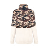 Women Sherpa Jacket Fall/Winter 2020 Camouflage Stitching Hoodie Short Plush Top Women