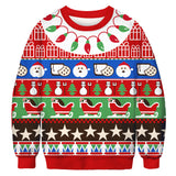 Ugly Christmas Sweater Digital Women's Printed Wear round Neck Long Sleeve Sweater