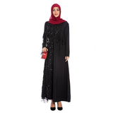 Muslim Women Stylish Kashibo Abaya Muslim Ladies Long Gown Islamic Clothing Jilbab Jalabiya Fashion Stitching Sequins Dress