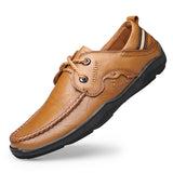 Loafers for Men Vintage Head Leather Shoes Men's Lace up Genuine Leather Shoes