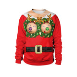 Ugly Christmas Sweater Festival Spoof Sexy Navel Hair 3D Digital Printed round Neck Pullover Couple Sweater