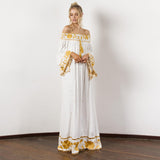 Women Dresses Flower Embroidered Vintage Dress