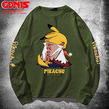 Men and Women Pokemon Pikachu Hoodie T-shirt Men's Long Sleeve