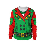 Ugly Christmas Sweater Festival Spoof Sexy Navel Hair 3D Digital Printed round Neck Pullover Couple Sweater