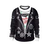 Ugly Christmas Sweater Festival Spoof Sexy Navel Hair 3D Digital Printed round Neck Pullover Couple Sweater
