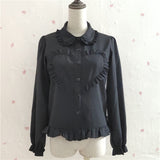 Gothic Lolita Harajuku Style Clothing Autumn Student All-Match Lolita Long Sleeve Shirt Women