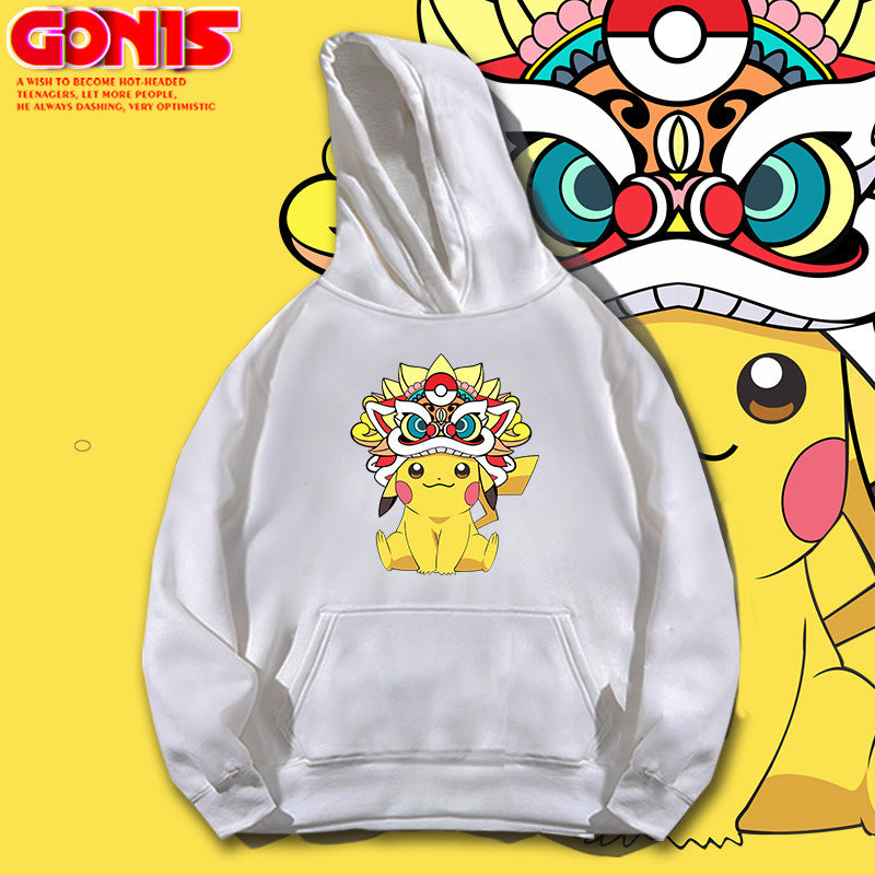 Men and Women Pokemon Pikachu Hoodie Anime Pikachu Hooded Sweater