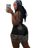 Women Plus Size Denim Shorts Spring/Summer Tassel Denim Shorts