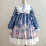 Gothic Lolita Harajuku Style Clothing Long Sleeve High Waist Op Dress Princess Dress