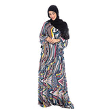 Muslim Women Stylish Kashibo Abaya Muslim Ladies Long Gown Islamic Clothing Jilbab Jalabiya Fashion Long Sleeve Beaded Printed Large Swing Dress