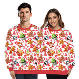Ugly Christmas Sweater Double Sweater Loose Cartoon 3D Digital Printing Couple Pullover One-Piece Sweater
