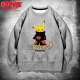 Men and Women Pokemon Pikachu Hoodie Pikachu round Neck Sweater