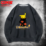 Men and Women Pokemon Pikachu Hoodie Pikachu round Neck Sweater