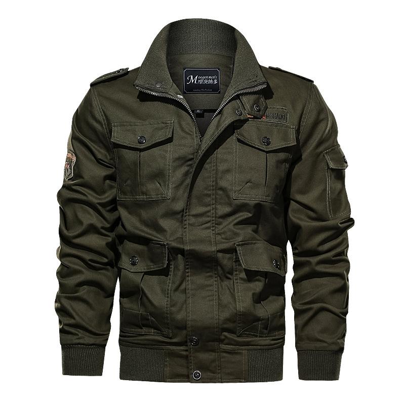Men Fit Bomber Jacket Windbreaker Moto Street Coat Autumn New Cotton Male Casual Air Force One Men's Jacket