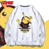 Men and Women Pokemon Pikachu Hoodie Pikachu round Neck Sweater