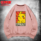 Men and Women Pokemon Pikachu Hoodie Crew Neck