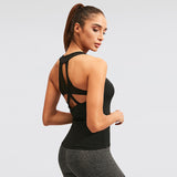 Moisture Wicking Shirts Women's Yoga Vest Tight Fit Quick Drying Clothes High Elastic Breathability Fitness Running Exercise Vest